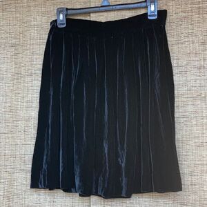 Vintage KIKIT rayon silk pitch black skater skirt